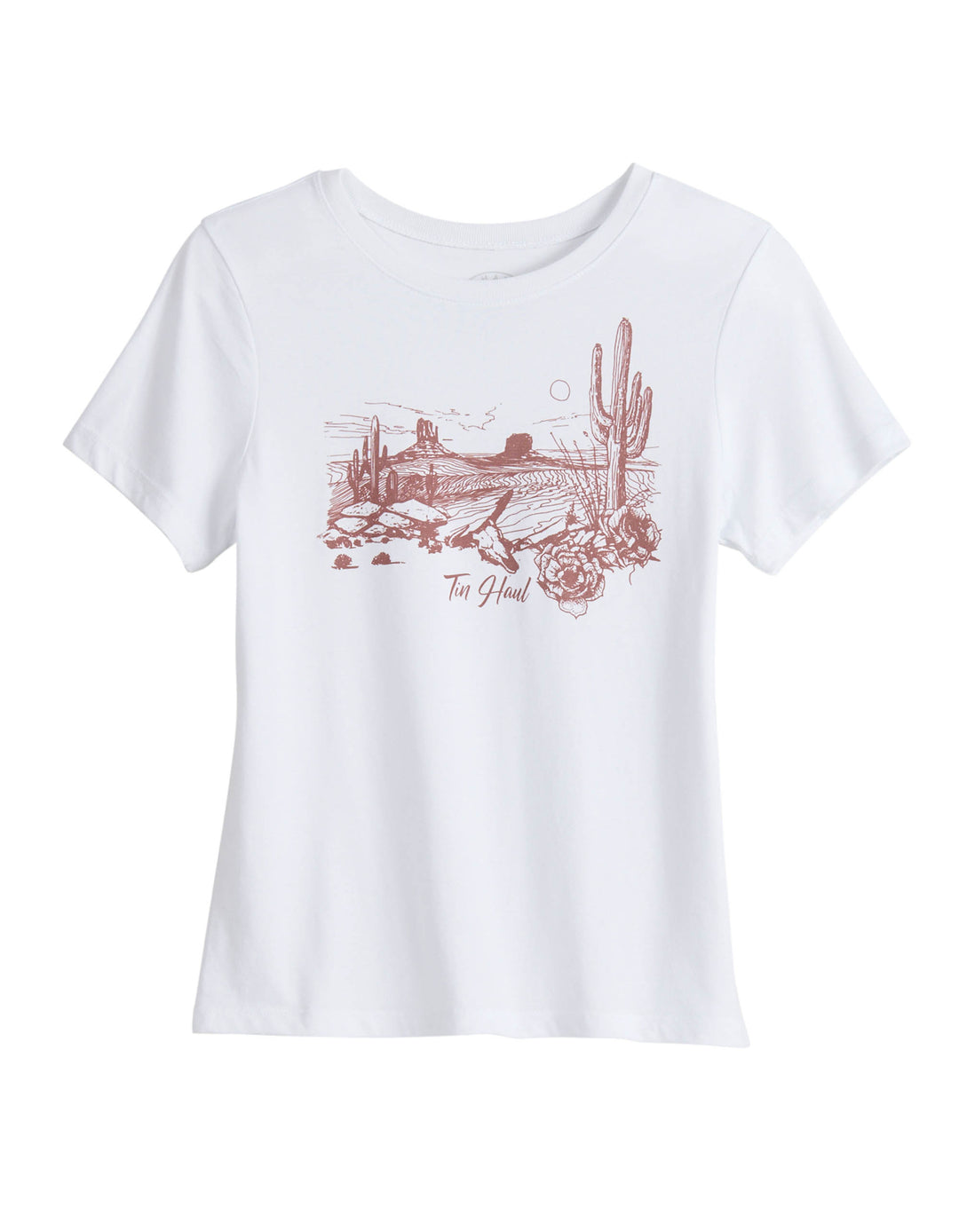WOMENS SHORT SLEEVE TIN HAUL DESERT SCENE SCREEN PRINT T SHIRT WITH TRIBLEND CLASSIC FIT