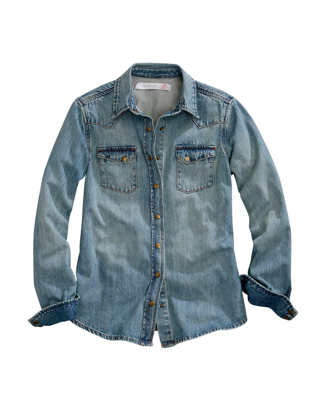WOMENS BOYFRIEND FIT DENIM BLOUSE