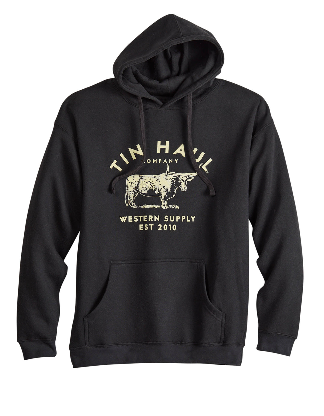 MENSTIN HAUL HOODIE WESTERN SUPPLY BULL STANDING BLACK