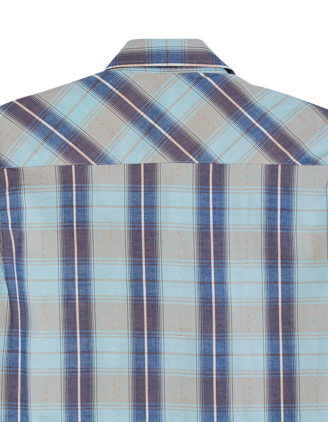 MENS LONG SLEEVE SNAP VINTAGE DOBBY PLAID WESTERN SHIRT