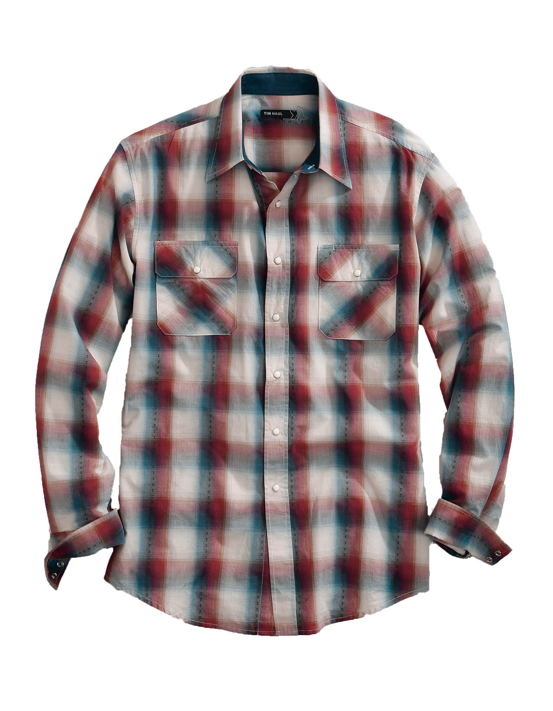 MENS LONG SLEEVE SNAP OMBRE DOBBY WESTERN SHIRT