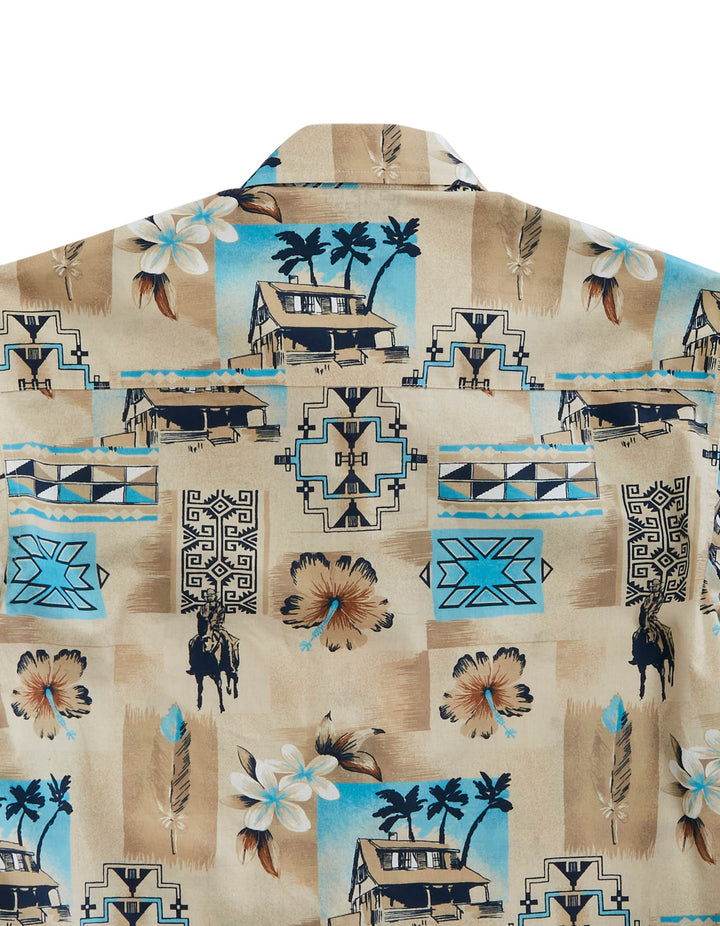 MENS LONG SLEEVE SNAP TIN HAUL TIKI WESTERN SHIRT