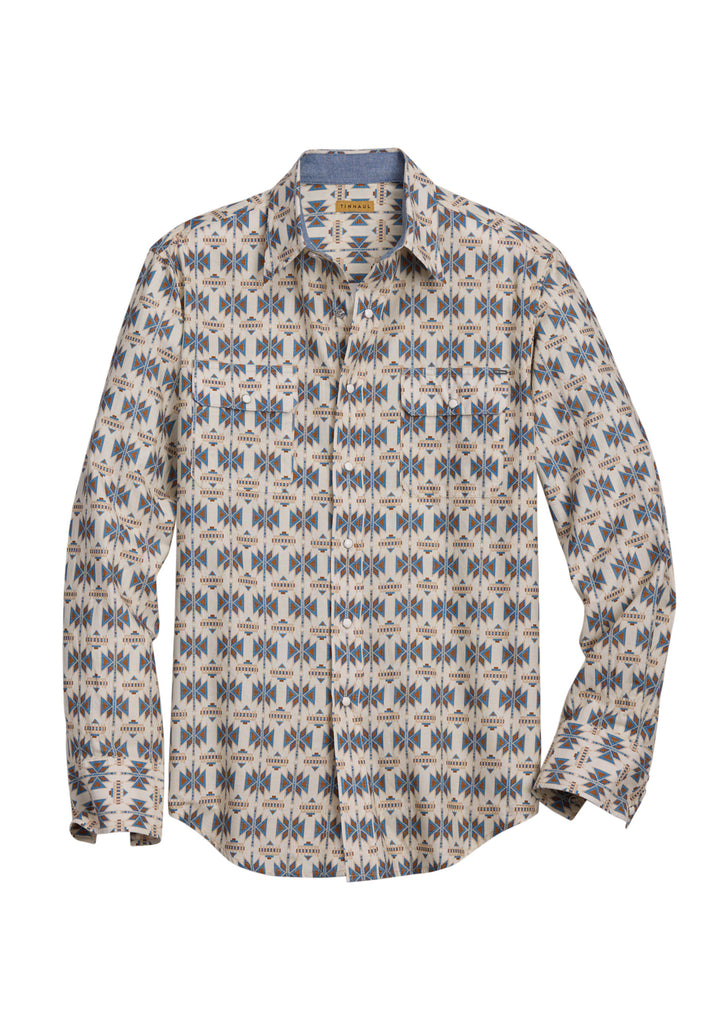 Mens Tin Haul Serape Print Long Sleeve Snap Shirt