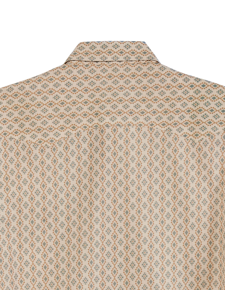 MENS AZTEC ALL OVER PRINT LONG SLEEVE SNAP WESTERN SHIRT
