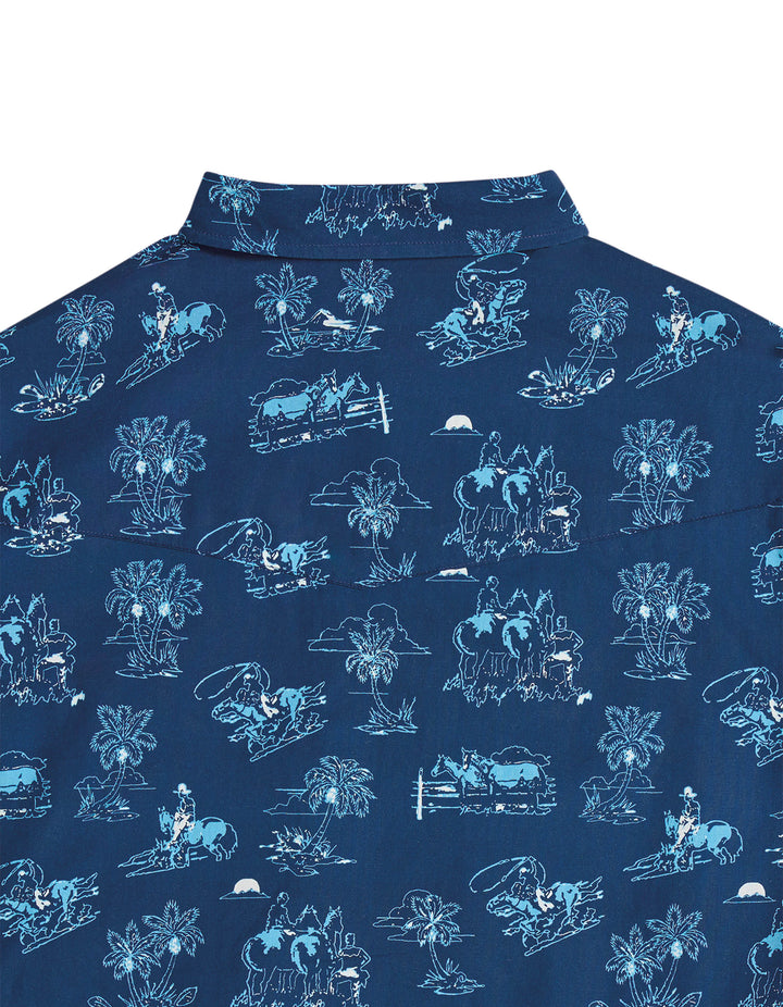 MENS COWBOY TROPICS LONG SLEEVE SNAP WESTERN SHIRT