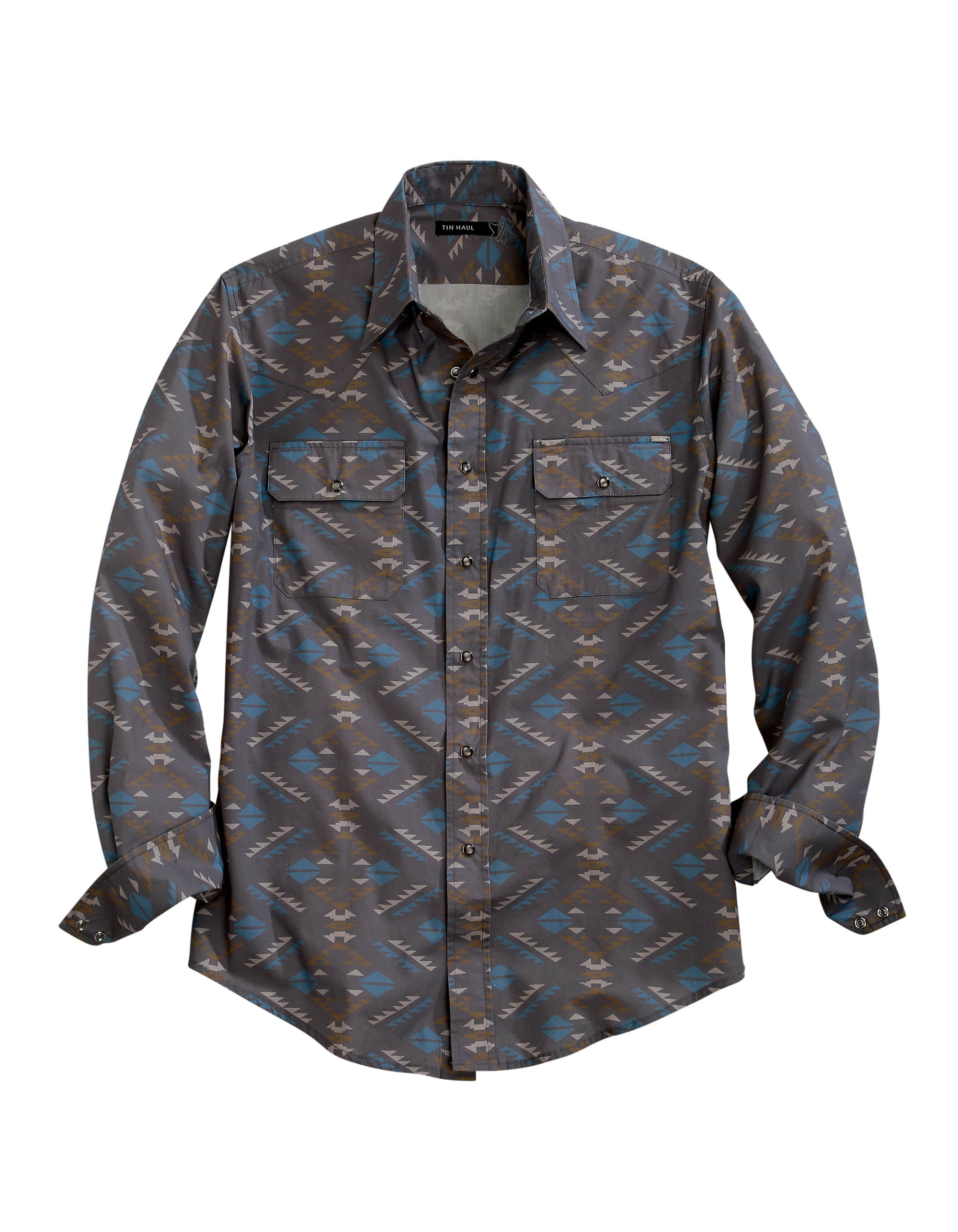 MENS ALL OVER AZTEC LONG SLEEVE SNAP SHIRT – Tin Haul