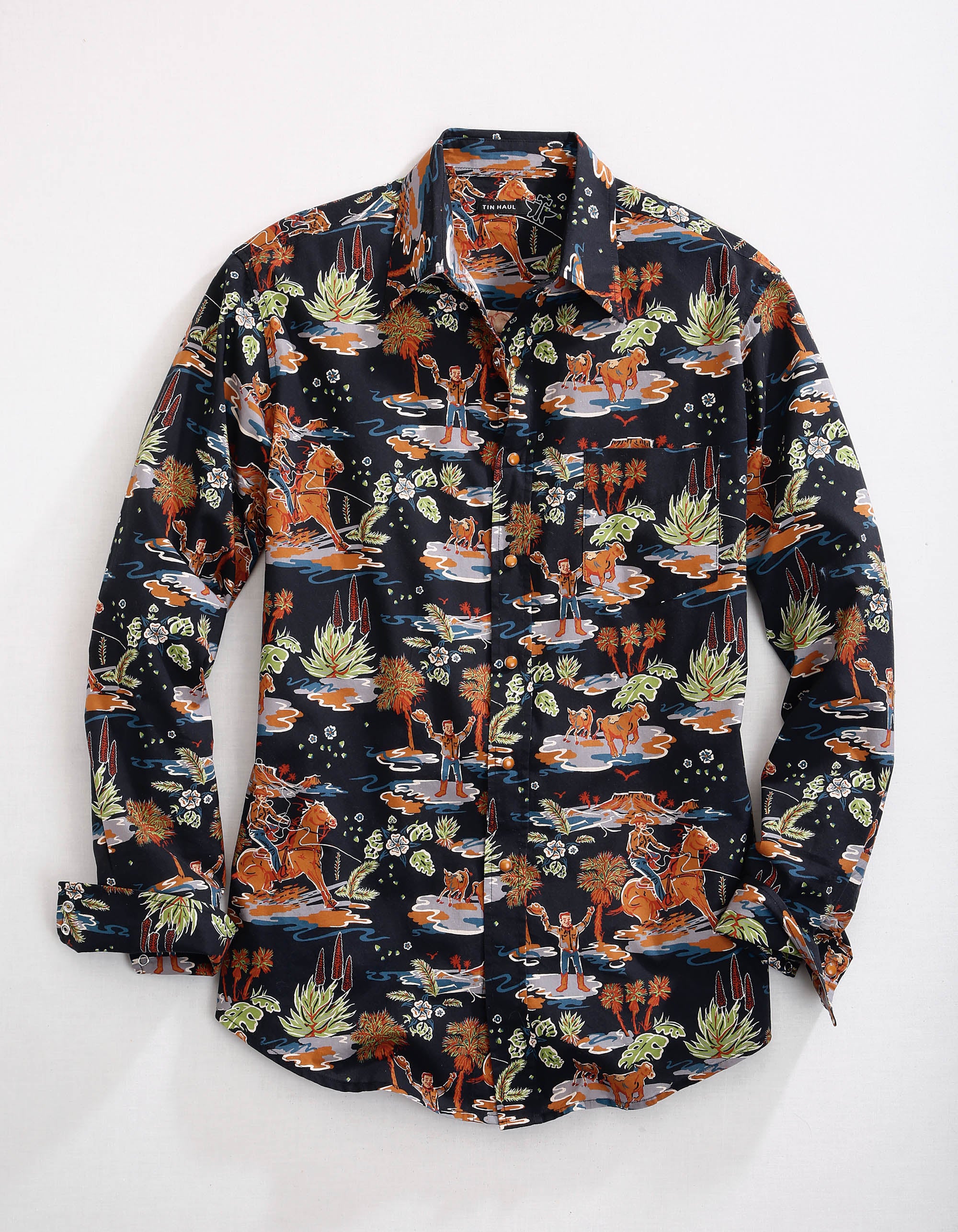 【U LAN】Haroni Unbal Snap Long Sleeve Stride Long Sleeve | UNRL