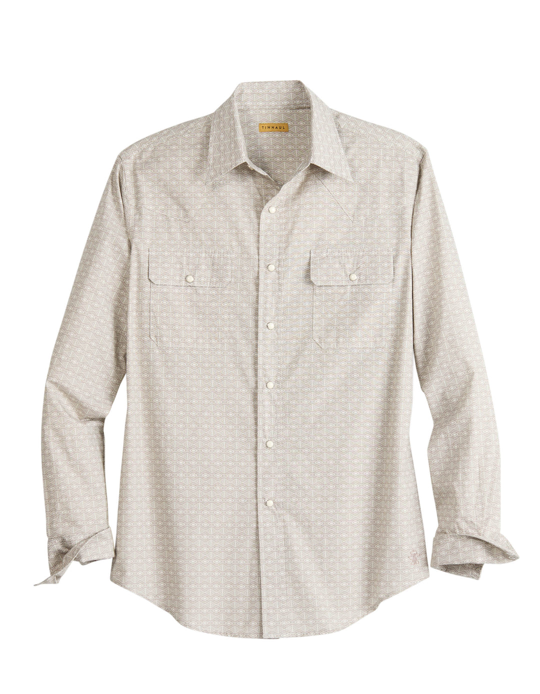 MENS TRIBAL PRINT LONG SLEEVE SNAP WESTERN SHIRT