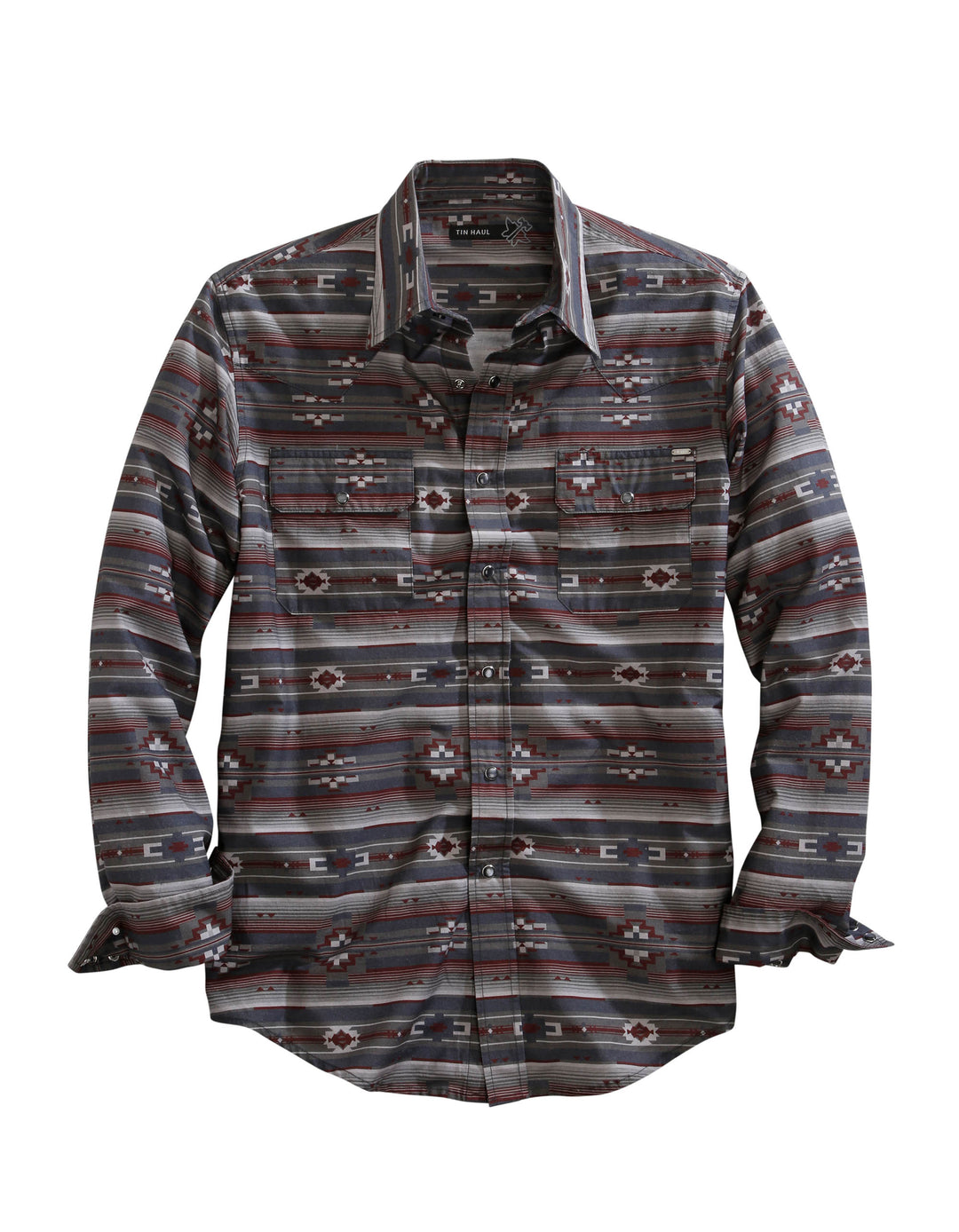 MENS LONG SLEEVE SNAP AZTEC SERAPE WESTERN SHIRT