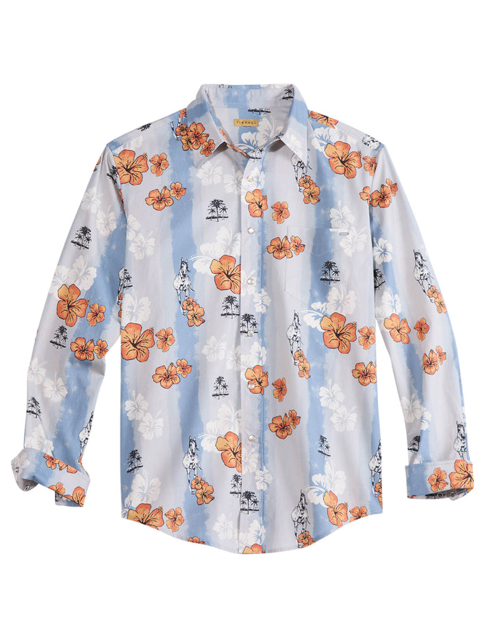 MENS VINTAGE TRIPICAL LONG SLEEVE SNAP WESTERN SHIRT