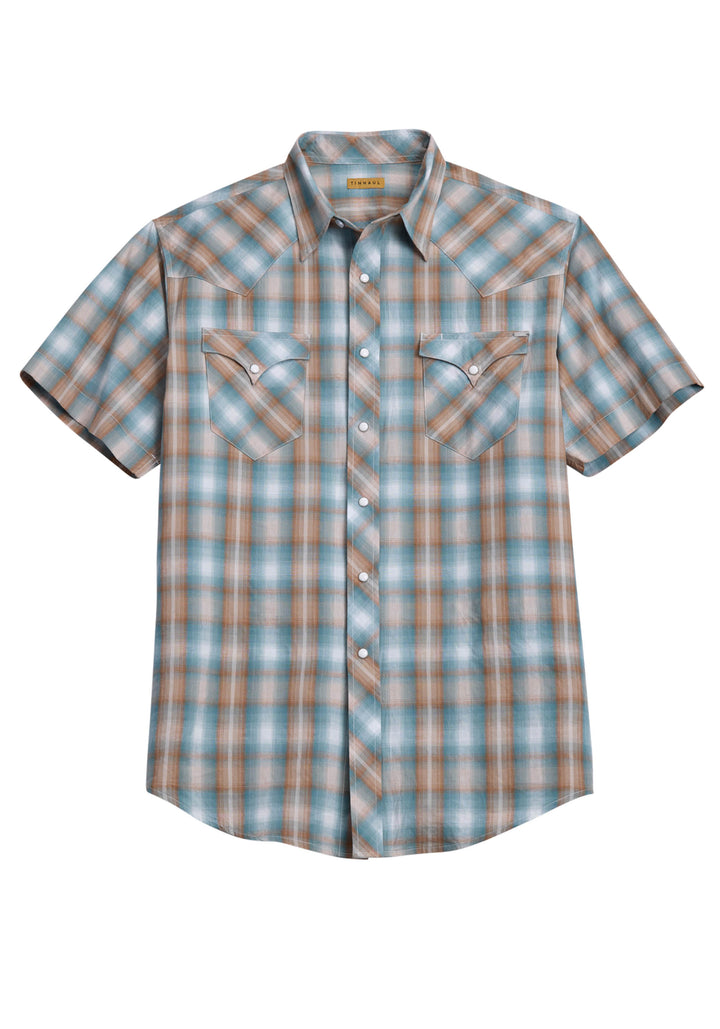 Mens Tin Haul Broken Chevron Short Sleeve Snap Shirt