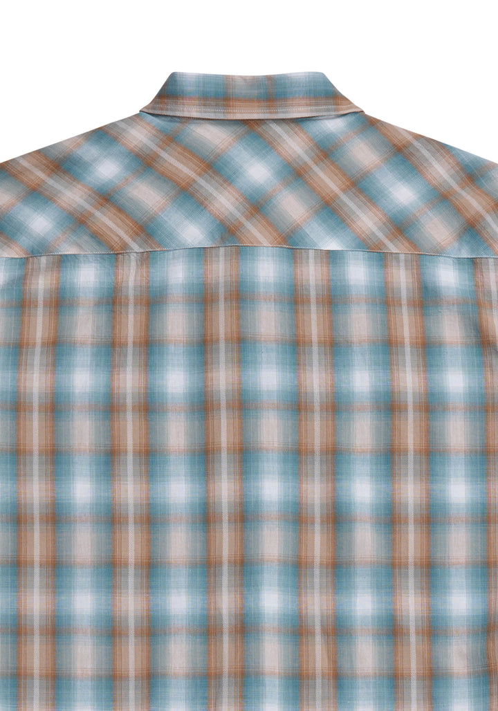 Mens Tin Haul Broken Chevron Short Sleeve Snap Shirt