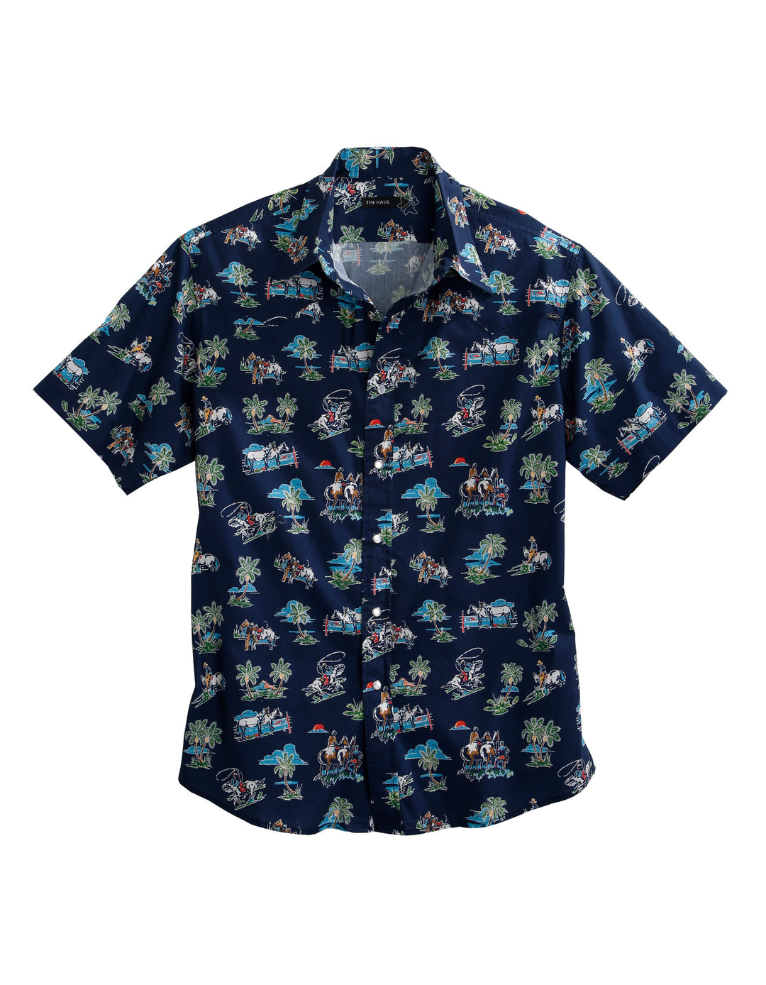 MENS SHORT SLEEVE SNAP COWBOY TROPICS WESTERN SHIRT