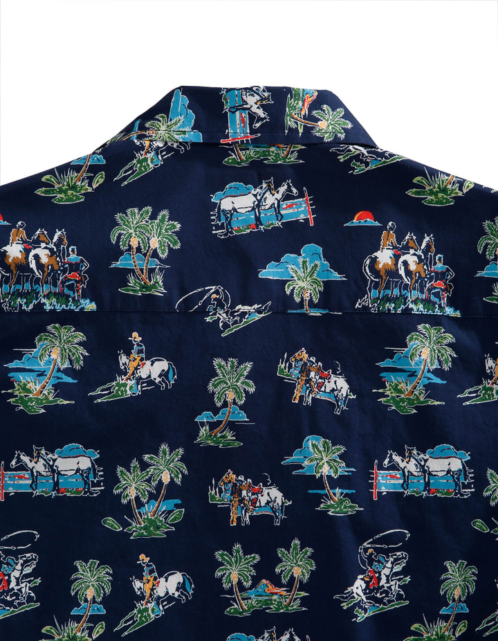 MENS SHORT SLEEVE SNAP COWBOY TROPICS WESTERN SHIRT