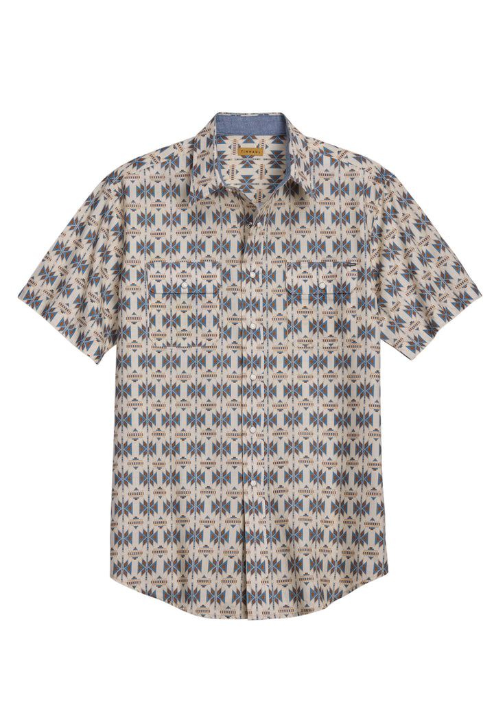 Mens Tin Haul Serape Print Short Sleeve Snap Shirt