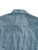 MENS SHORT SLEEVE SNAP DOT MATRIX AZTEC PRINT WESTERN SHIRT