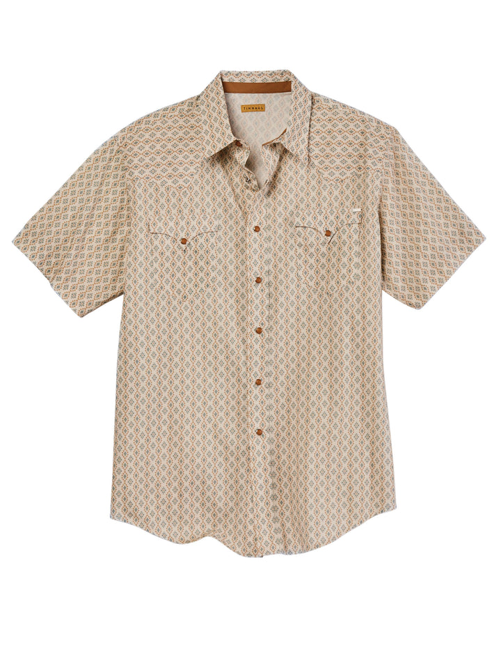 MENS AZTEC ALL OVER PRINT SHORT SLEEVE SNAP WESTERN SHIRT