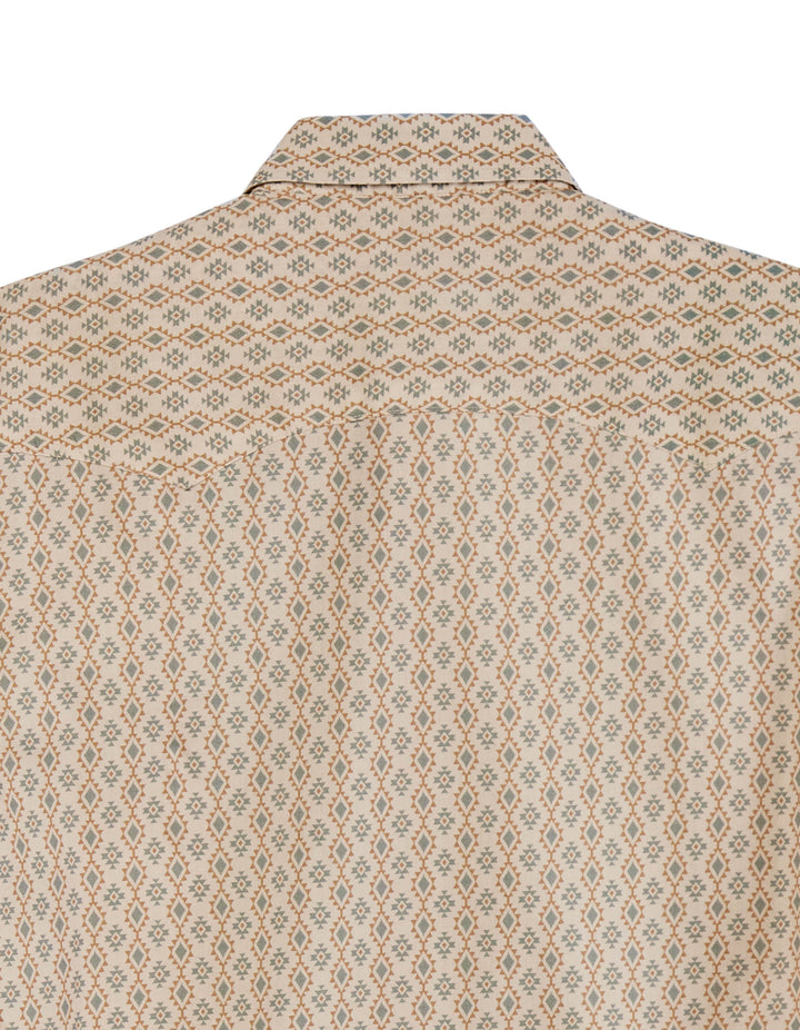 MENS AZTEC ALL OVER PRINT SHORT SLEEVE SNAP WESTERN SHIRT