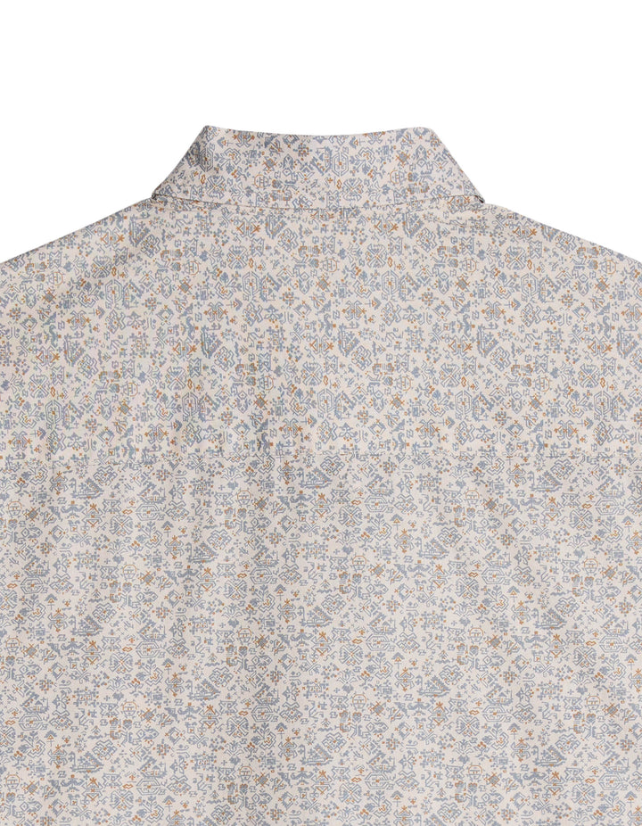 MENS SHORT SLEEVE SNAP HIEROGRAPHICS PRINT WESTERN SHIRT