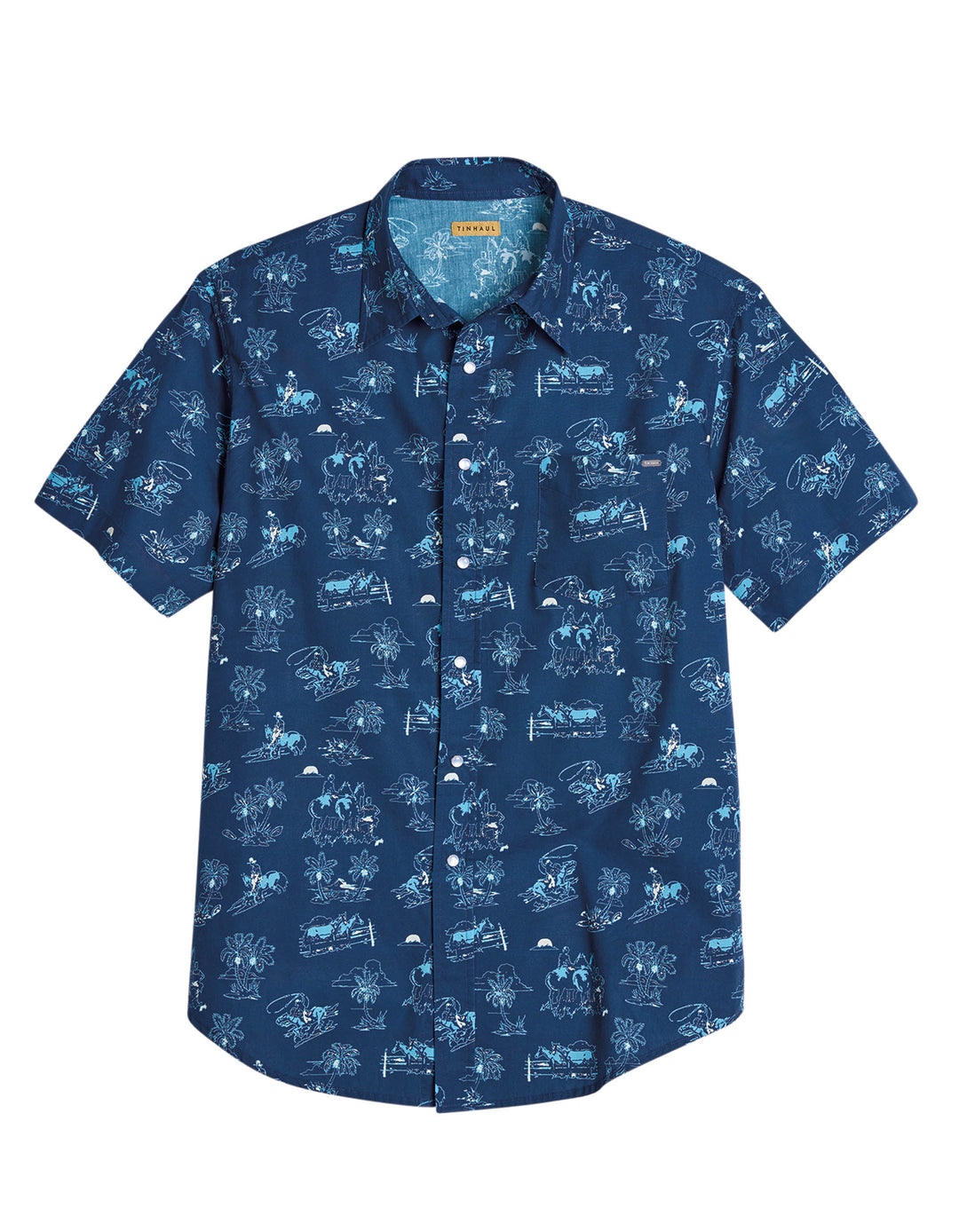MENS COWBOY TROPICS SHORT SLEEVE SNAP WESTERN SHIRT