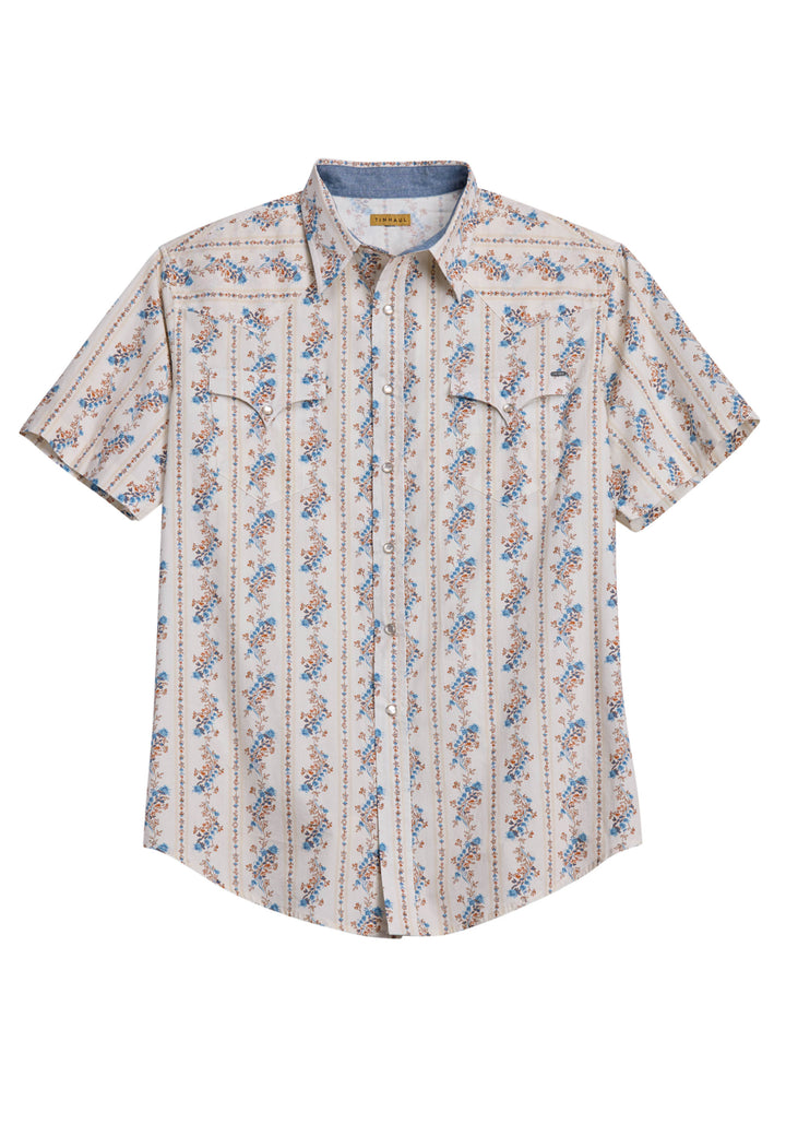 Mens Tin Haul Ranch Wallpaper Short Sleeve Snap Shirt