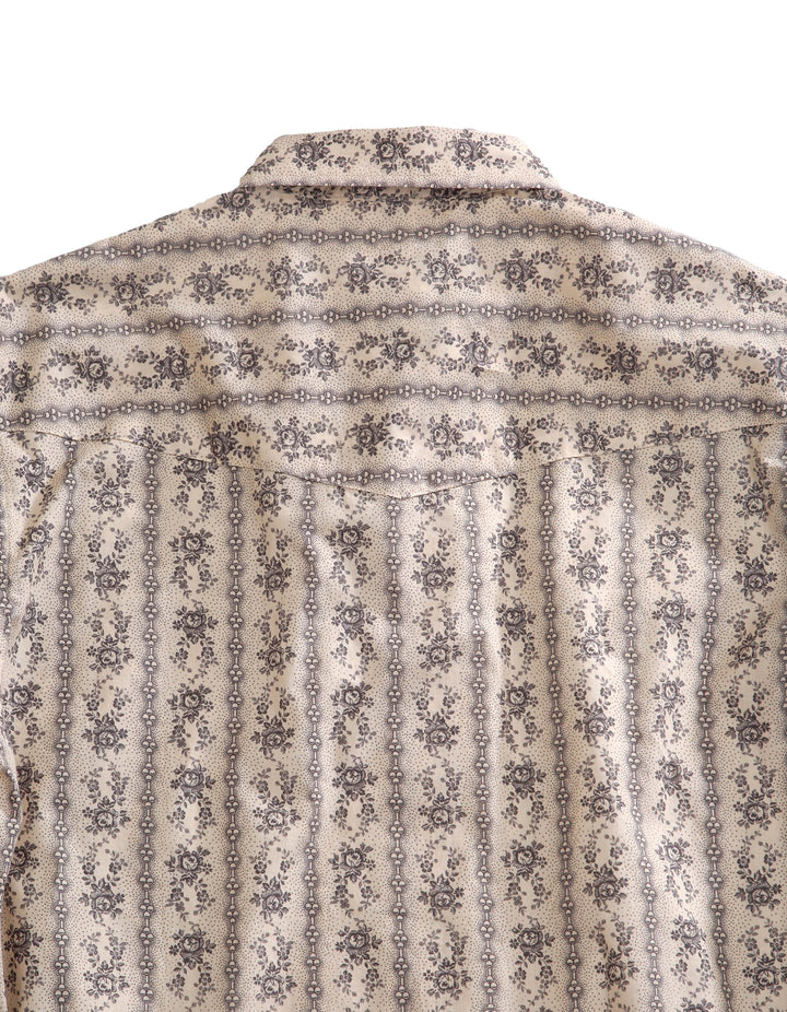 MENS SHORT SLEEVE SNAP FRONTIER WALLPAPER STRIPE WESTERN SHIRT