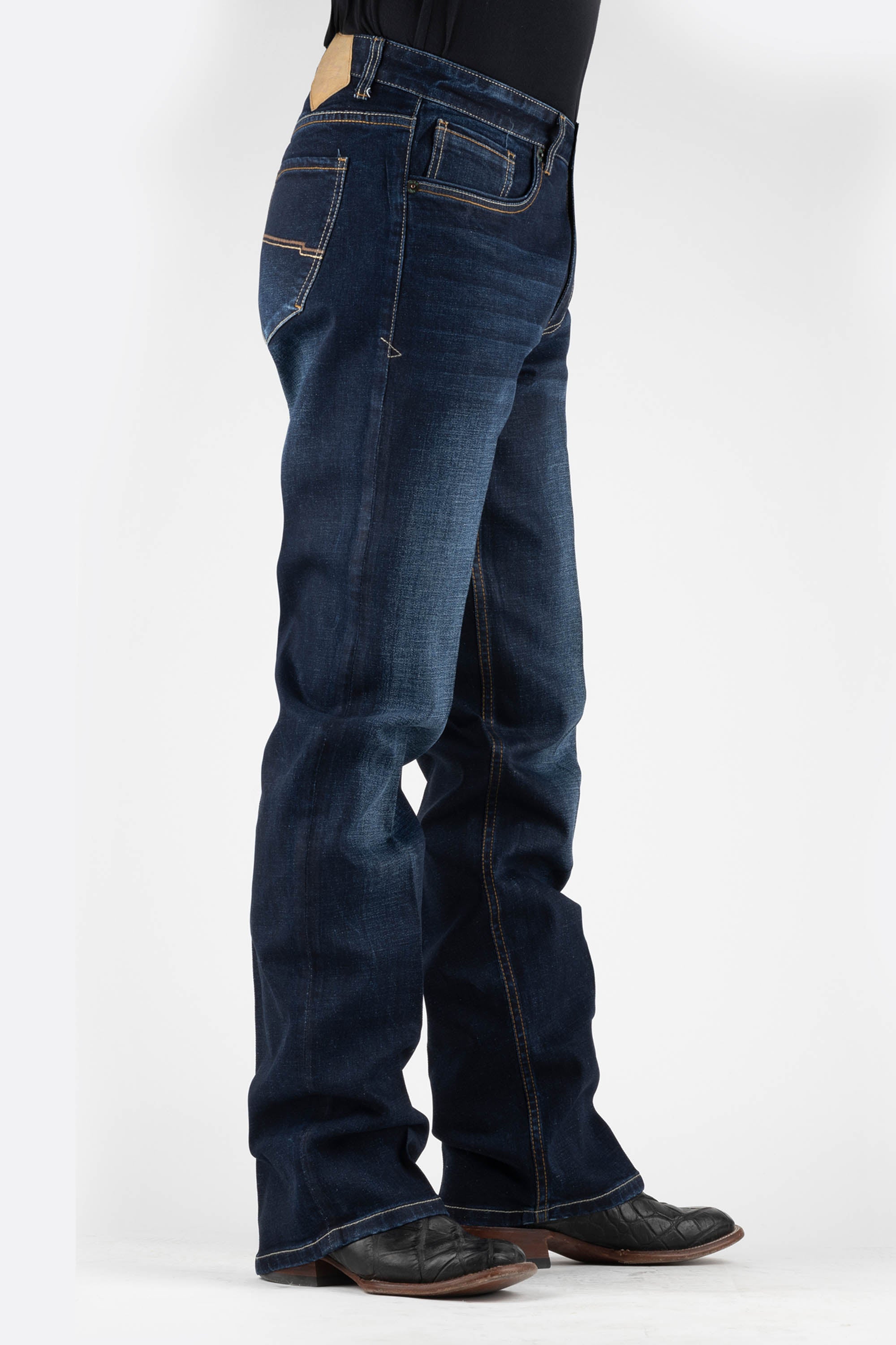 Mens Two Color Embroidery Line Jeans – Tin Haul