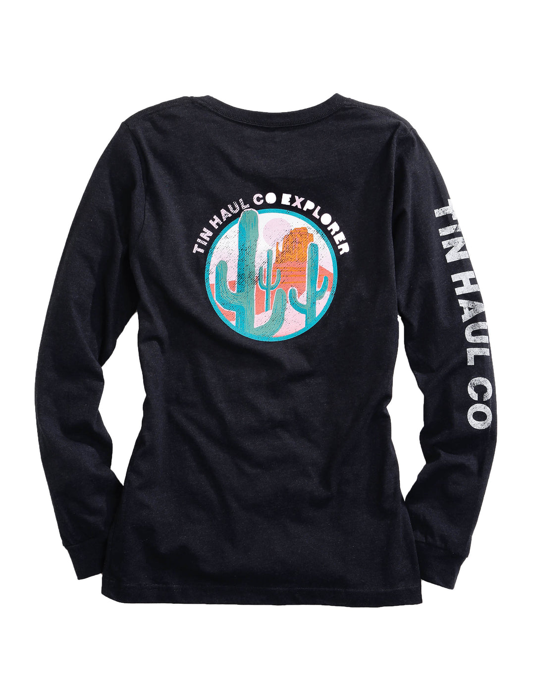 WOMENS LONG SLEEVE KNIT TIN HAUL EXPLORER  SCREEN PRINT SHIRT