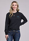Womens Tin Haul Script With Succulents Long Sleeve Pullover Western Shirt
