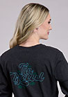 Womens Tin Haul Script With Succulents Long Sleeve Pullover Western Shirt