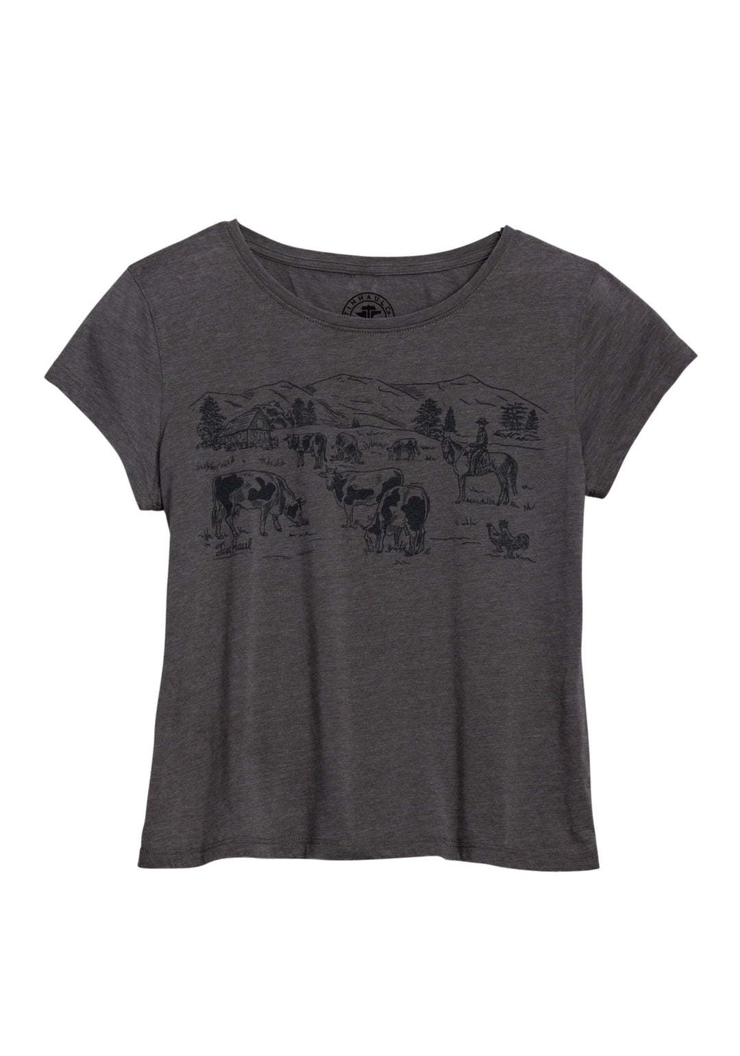 WOMENS TIN HAUL VINTAGE PASTURE SCREEN PRINT SHORT SLEEVE SHIRT