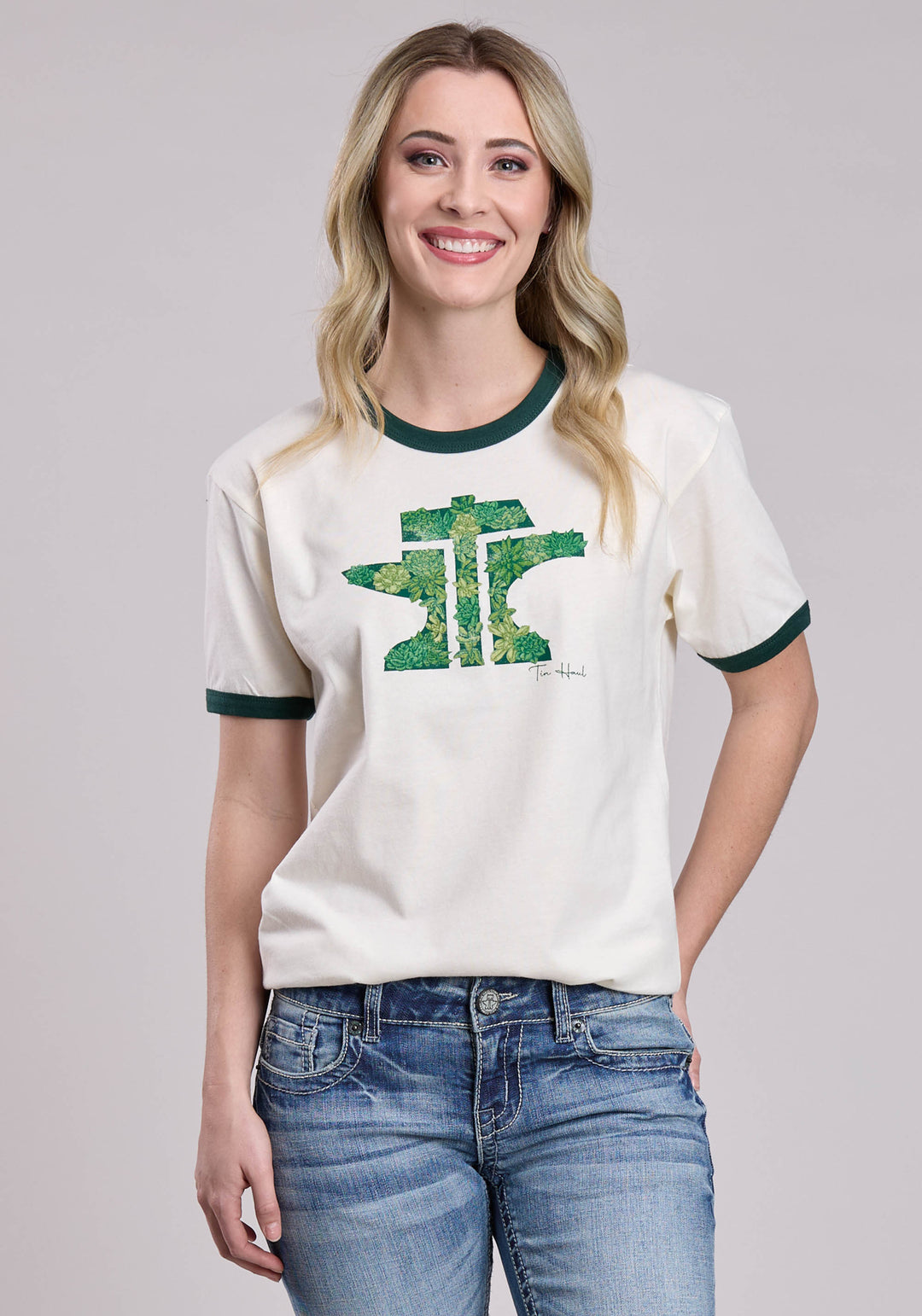 WOMENS TIN HAUL SUCCULENTS IN ANVIL AND HAMMER SHORT SLEEVE PULLOVER WESTERN SHIRT