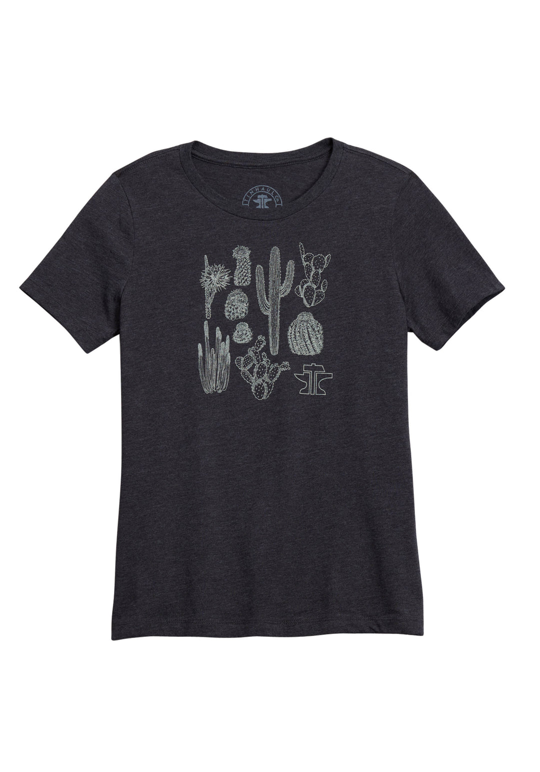 WOMENS TIN HAUL SCATTERED CACTI SCREEN PRINT SHORT SLEEVE SHIRT
