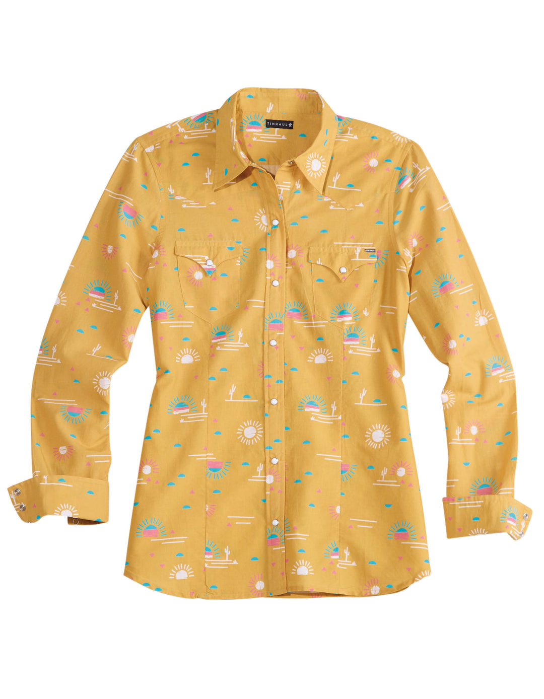 WOMENS SANTE FE SUN PRINT LONG SLEEVE SNAP WESTERN SHIRT
