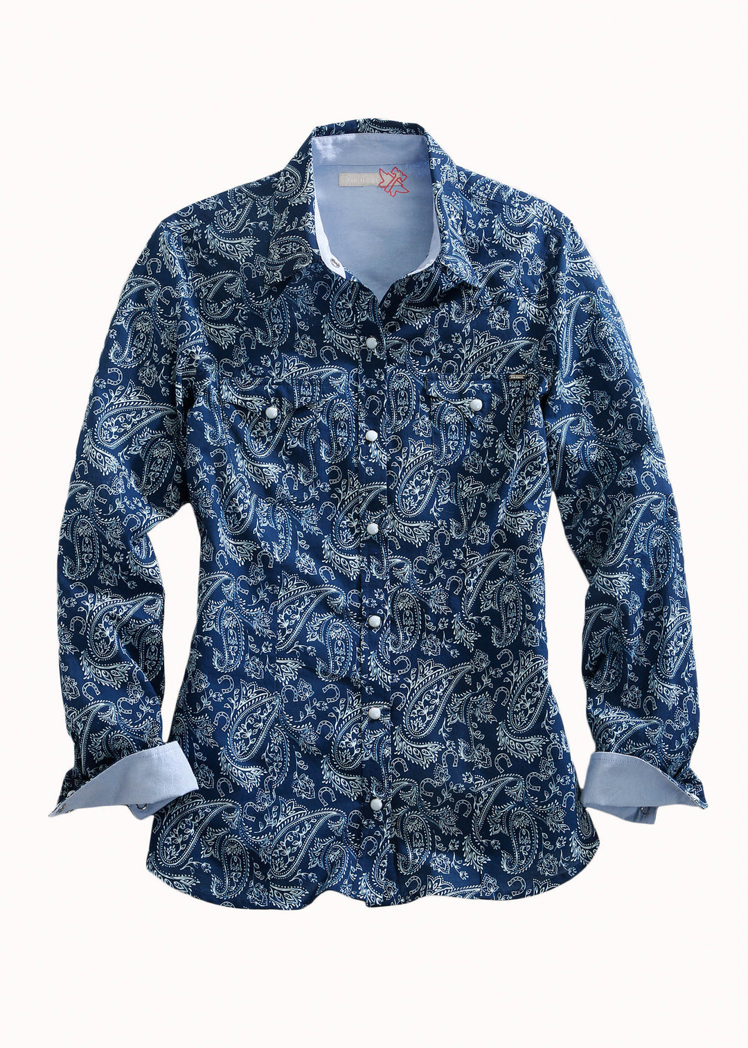 WOMENS LONG SLEEVE SNAP LUCKY PAISLEY PRINT WESTERN SHIRT