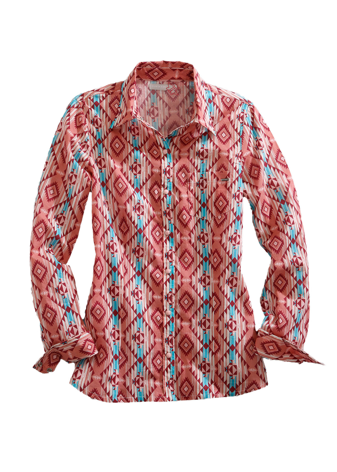 WOMENS LONG SLEEVE SNAP SOUTHWEAT SERAPE PRINT WESTERN SHIRT