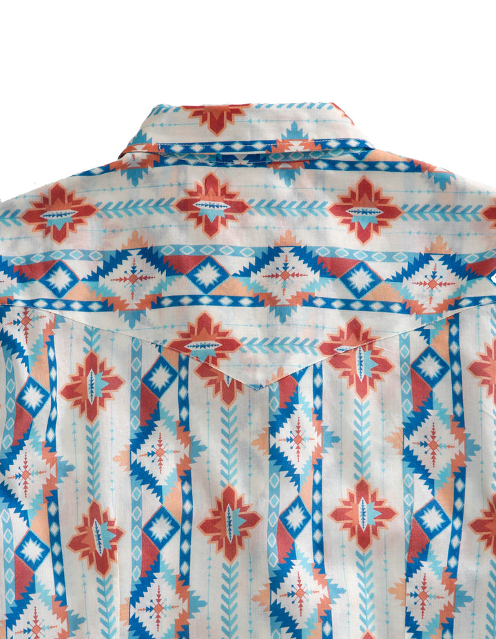WOMENS LONG SLEEVE SNAP SOUTHWEST AZTEC PRINT WESTERN SHIRT