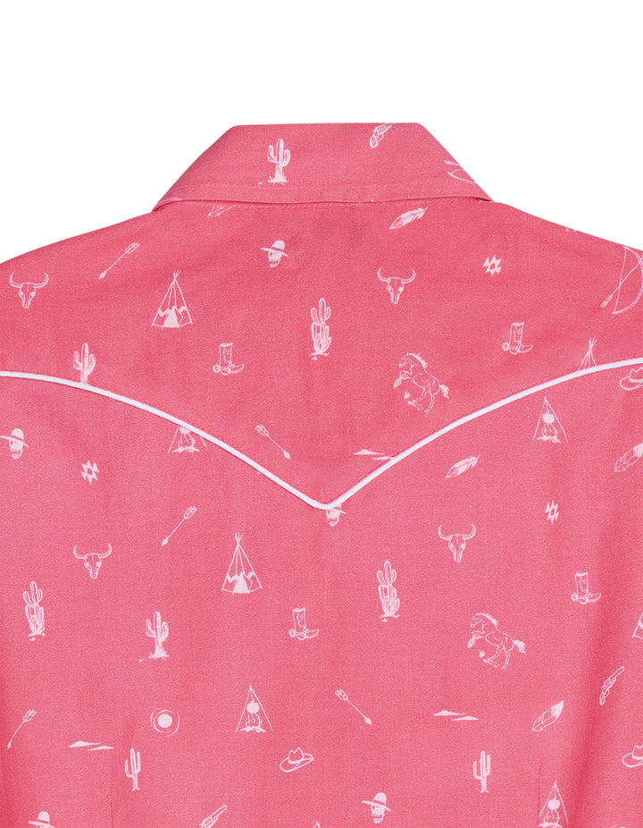 WOMENS WESTERN DITZY PRINTED LAWN SLEEVELESS SNAP WESTERN SHIRT