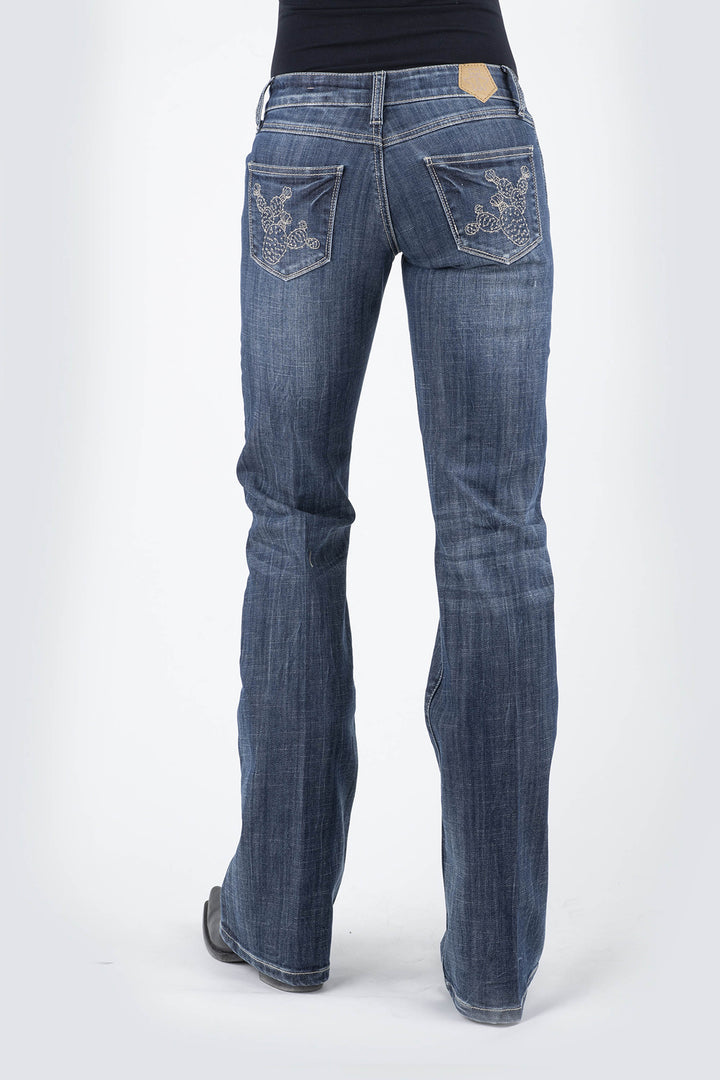 WOMENS CACTUS EMBROIDERY BACK POCKET DETAIL ROSIE FIT JEANS