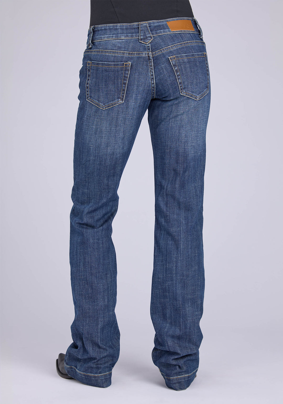 WOMENS FAUX FRONT POCKETS WITH FLAPS BUTTON JEANS