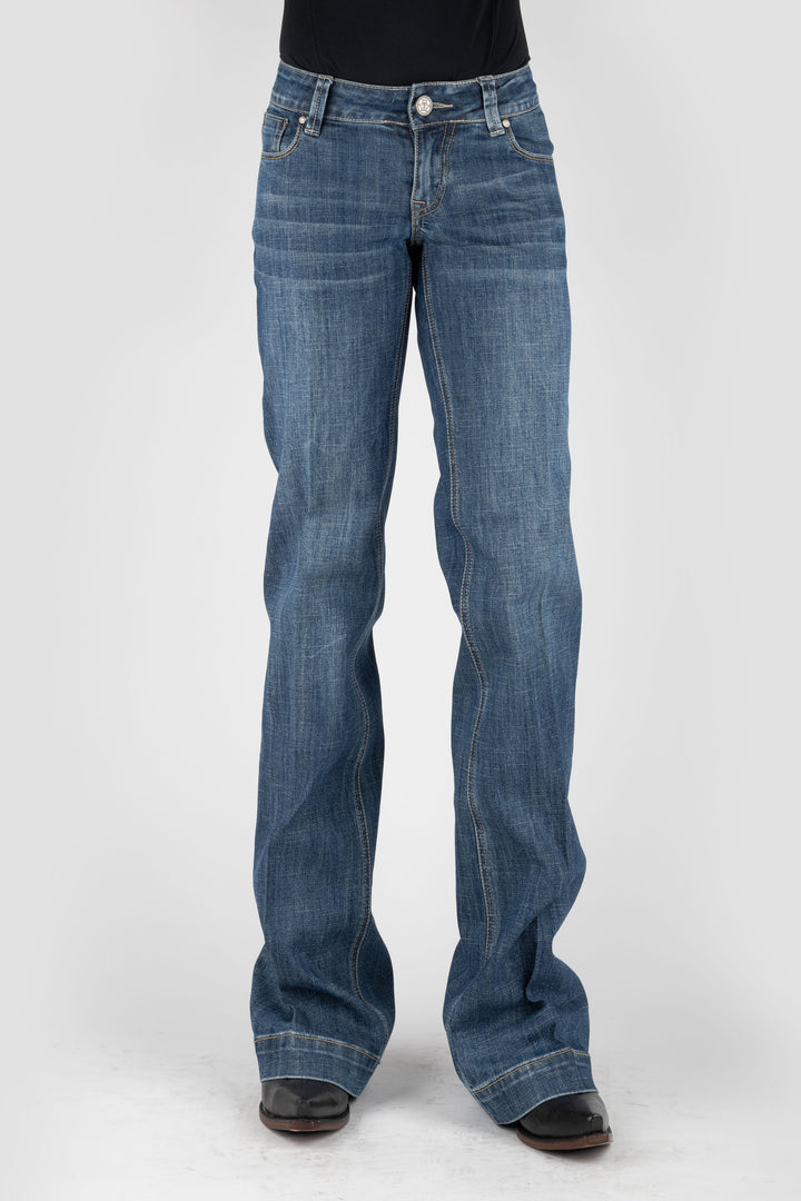 WOMENS 3 HORSES EMBROIDERY ON BACK POCKET JEANS