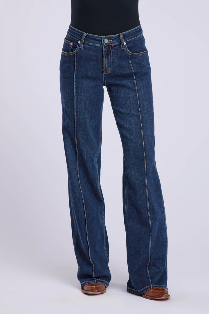 WOMENS TIN HAUL DARK WASH WESTERN STELLA JEAN WITH FRONT AND BACK SEAMS