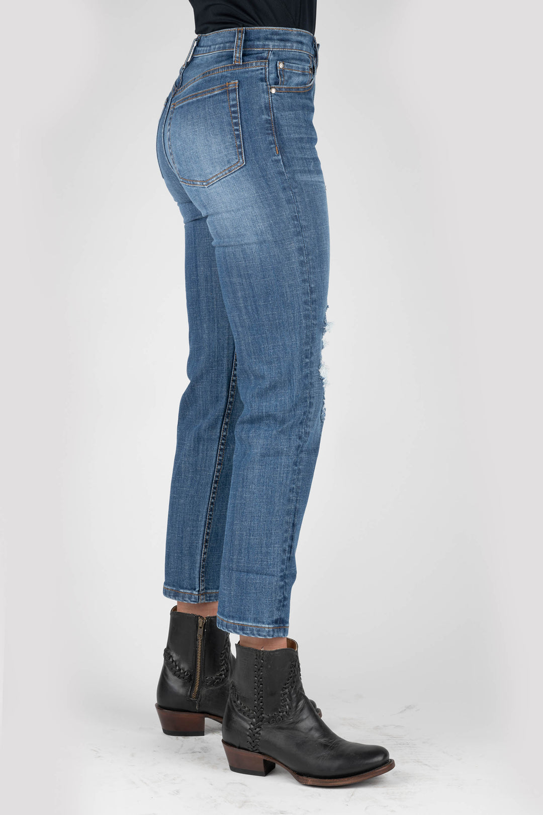 Womens Highrise Straight Crop Jeans – Tin Haul - Main Image