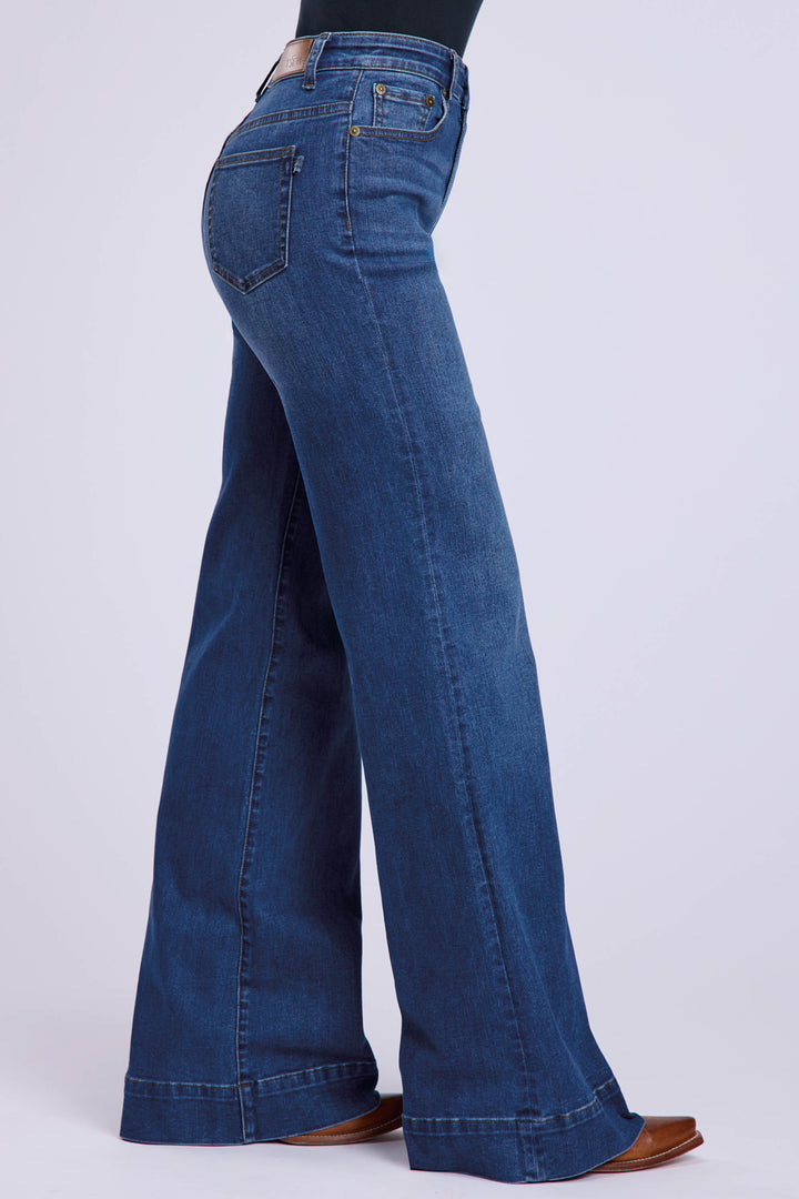 WOMENS TIN HAUL MEDIUM WASH WESTERN CLAIRE JEANS WITH UTILITY LOOP