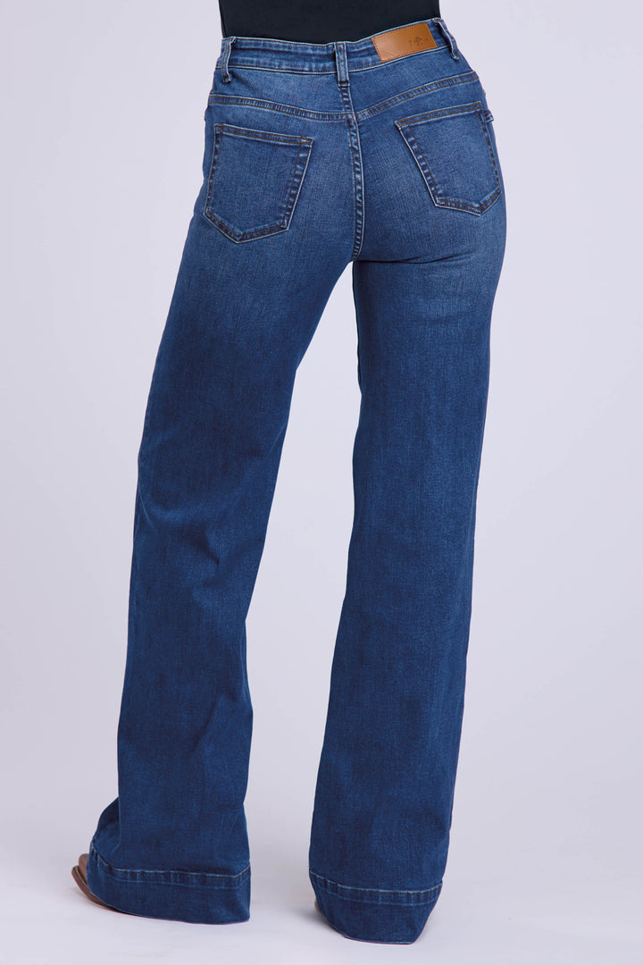 WOMENS TIN HAUL MEDIUM WASH WESTERN CLAIRE JEANS WITH UTILITY LOOP