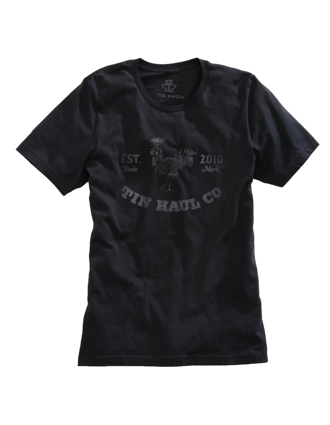 MENS COCK-A-DOODLE-DO ROOSTER  BLACK SHORT SLEEVE T-SHIRT