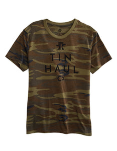 MENS KNIT TIN HAUL LOGO TSHIRT CAMOS PRINT T-SHIRT