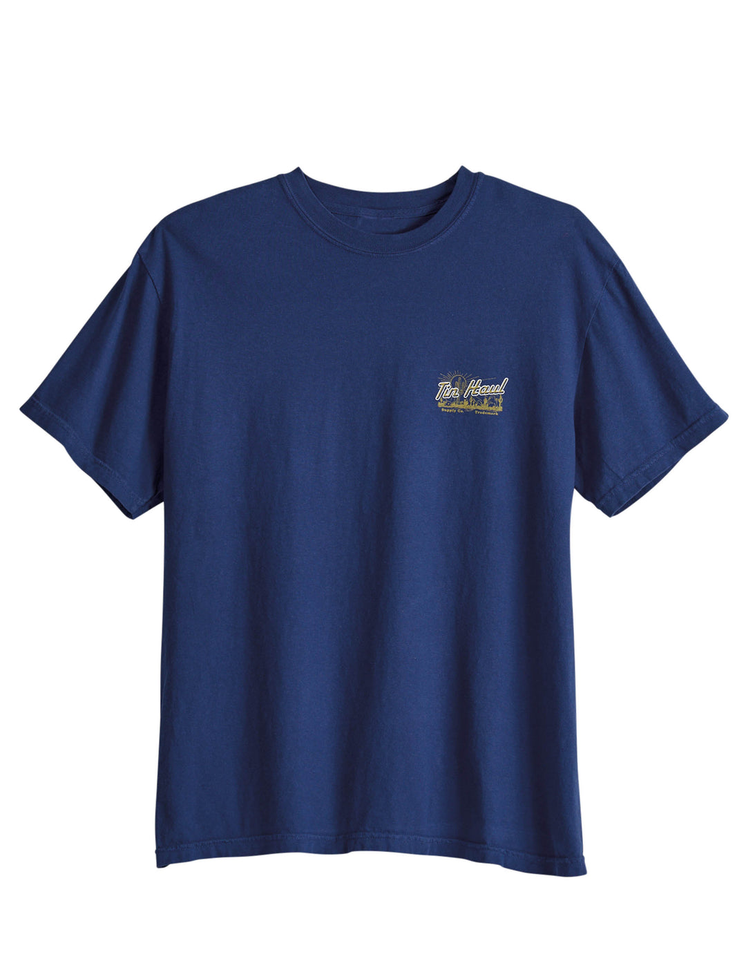 UNISEX SHORT SLEEVE TIN HAUL DESERT SUPPLY SCREEN PRINT T SHIRT HEAVYWEIGHT NAVY