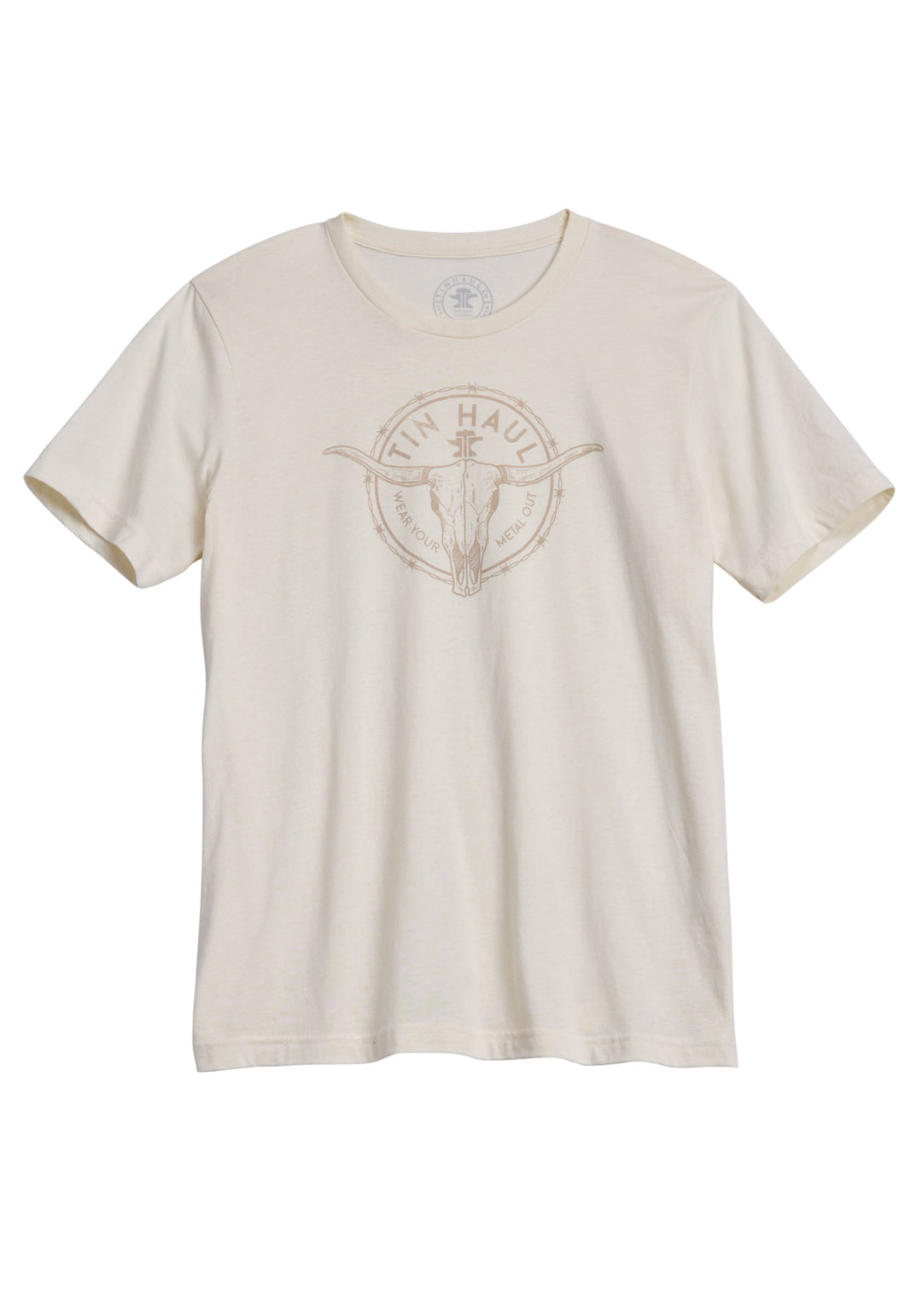 Unisex Tin Haul Longhorn In Barb Circle Short Sleeve Pullover Western Shirt