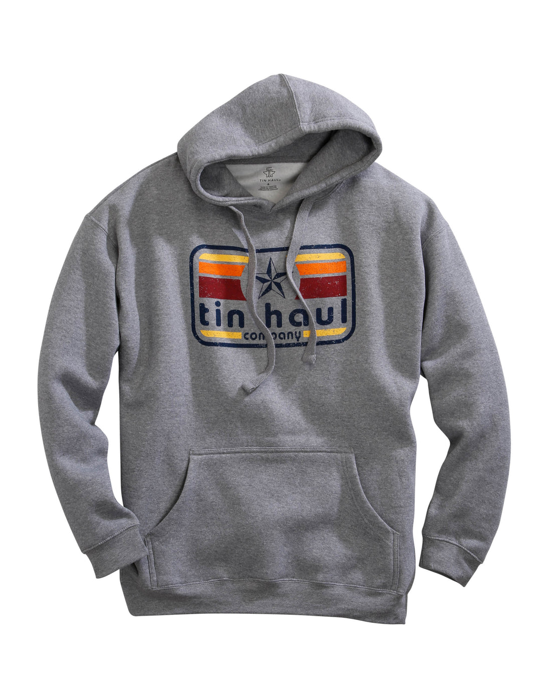 MENS TIN HAUL STAR AND STRIPES SCREEN PRINT HEATHER GREY SWEATSHIRT